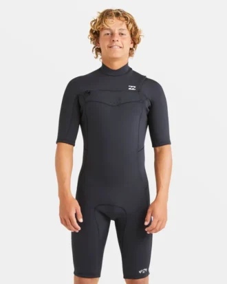 2/2Mm Absolute Natural Upcycler Gbs Chest Zip Short Sleeve Springsuit