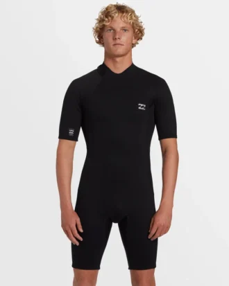 2Mm Foil Flatlock Back Zip Short Sleeve Springsuit