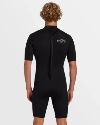 2Mm Foil Flatlock Back Zip Short Sleeve Springsuit