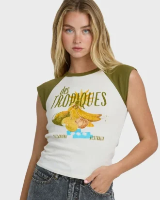 Des Tropic Short Sleeve Raglan Top