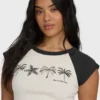 Des Tropic Short Sleeve Raglan Top