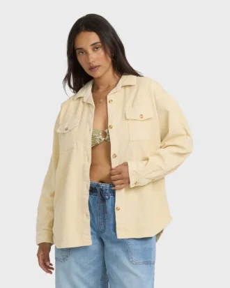 Fadeaway Long Sleeve Cord Shacket