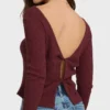 Fever Twist Long Sleeve Knit Top