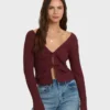 Fever Twist Long Sleeve Knit Top