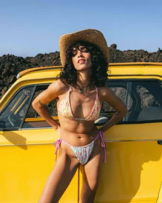 Folk Story Reversible Remi Triangle Bikini Top