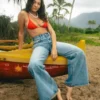 Free Fall High-Waist Denim Flare Pants