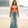 Free Fall High-Waist Denim Flare Pants