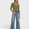 Free Fall High-Waist Denim Flare Pants