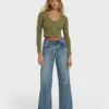 Free Fall High-Waist Denim Flare Pants