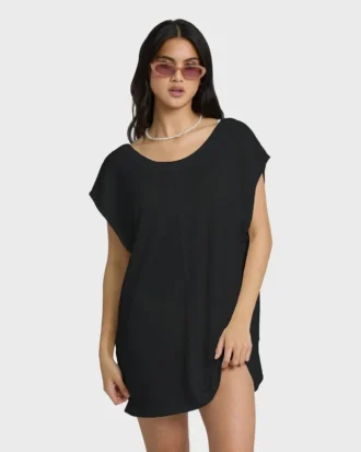 Hallow Wave Mini Short Sleeve Dress