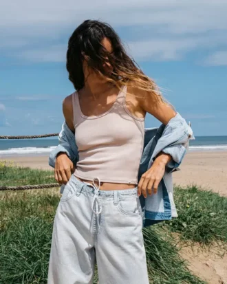 Jade Saltwashed Elastic Waist Pants