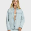 Jade Saltwashed Long Sleeve Woven Top
