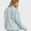 Jade Saltwashed Long Sleeve Woven Top