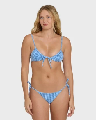 Mini Wave Check Cara Bralette Bikini Top