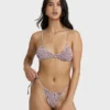 Mini Wave Check Teagan Bralette Bikini Top