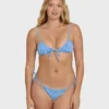Mini Wave Check Tie-Side Tanga Bikini Bottoms