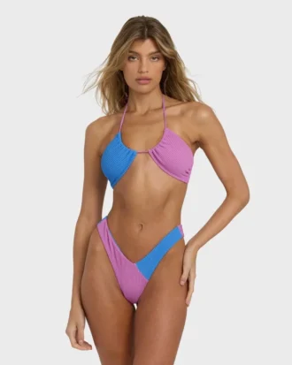 Summer Hi Color Block Drew Bandeau Bikini Top