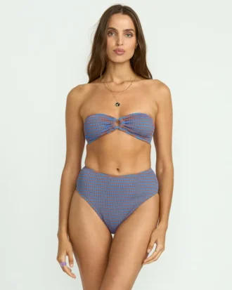 Summer High Stripe Rio Bandeau Bikini Top