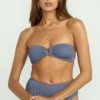 Summer High Stripe Rio Bandeau Bikini Top