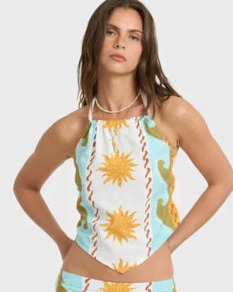 Tides Calling Woven Halter Top