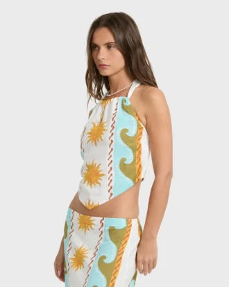 Tides Calling Woven Halter Top