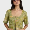 Totally Tropic Short Sleeve Woven Top