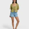 Totally Tropic Short Sleeve Woven Top
