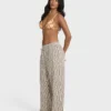 Vivid Wave Elastic Waist Pants