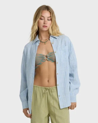 Wanderer Printed Long Sleeve Woven Top