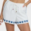 Wanderer-Sun Stamp Elastic Waist Shorts