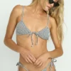 Wave Check Cara Bralette Bikini Top