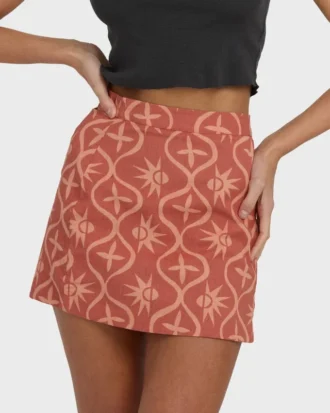 Wave Washed Printed Skirt